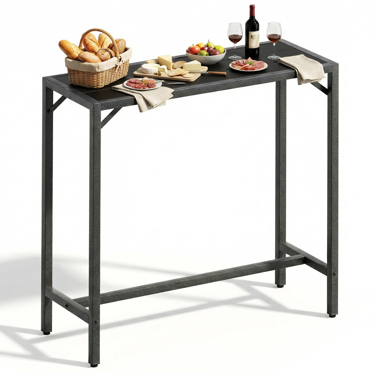 Arlopu Outdoor Bar Table, 40" Patio Counter Height Table, Metal Bar Height Table for Balcony Poolside Kitchen