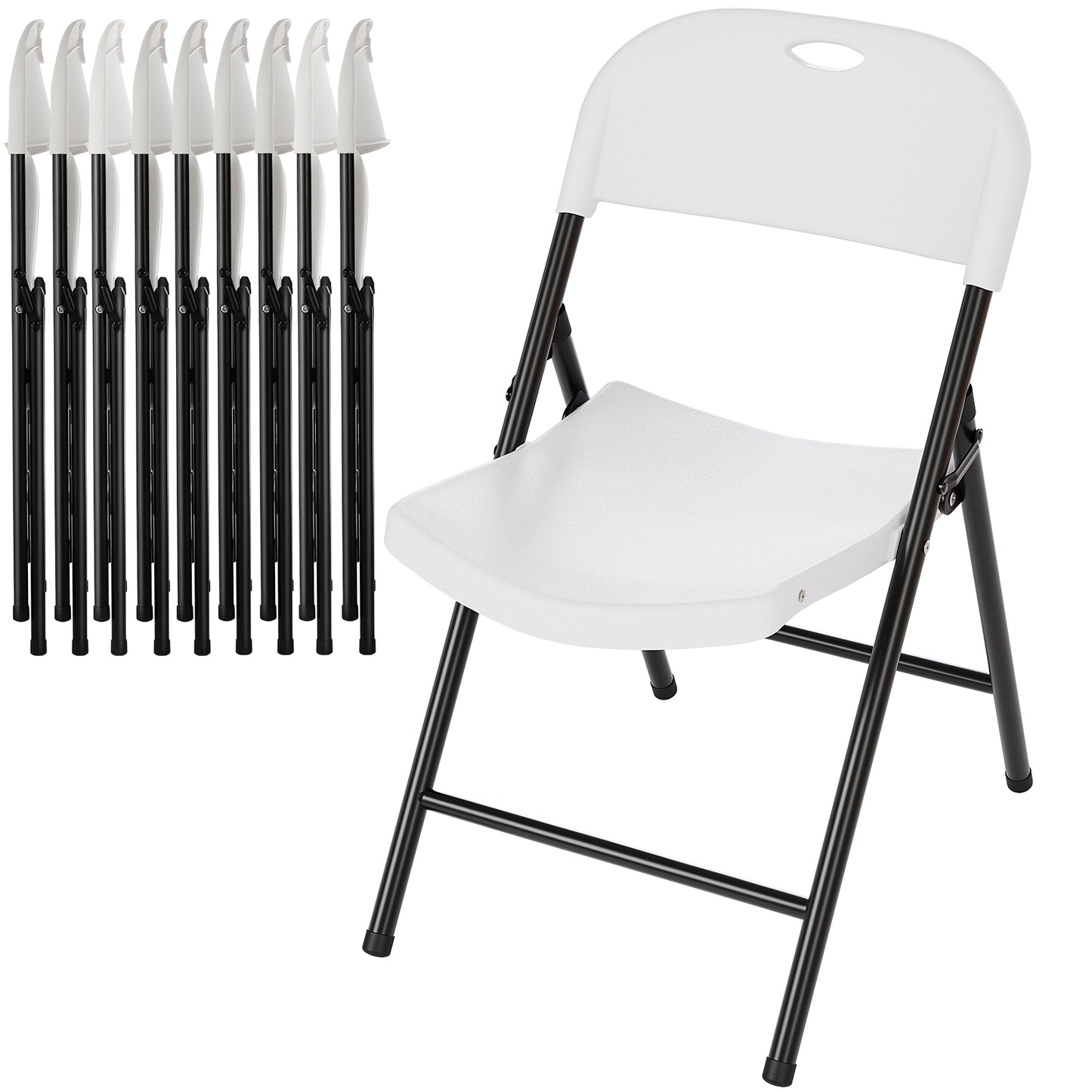 Arlopu 4/6/8/10/12/16/20 Pack Commercial Plastic Folding Chairs Stackable Wedding Party Chairs Portable Chairs for Outdoor Indoor, 350 lbs Capacity