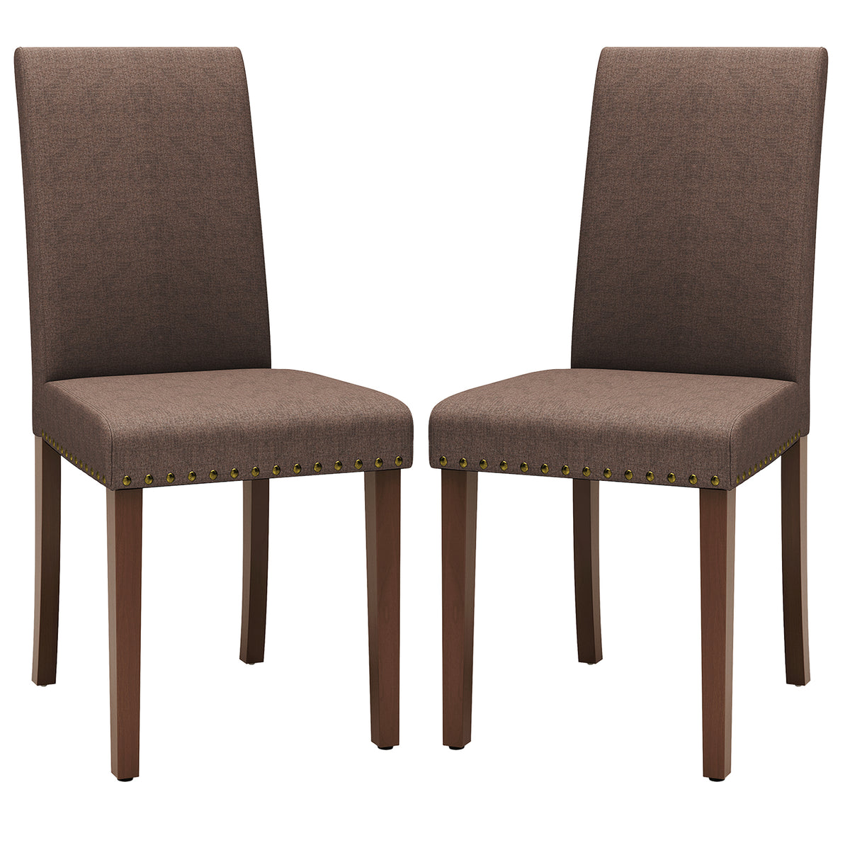 Arlopu Dining Chairs Set of 2, Upholstered Parsons Dining Chairs with Nailhead Trim, Solid Wood Legs & Padded Seat, Side Chair for Kitchen, Dining Room, Living Room