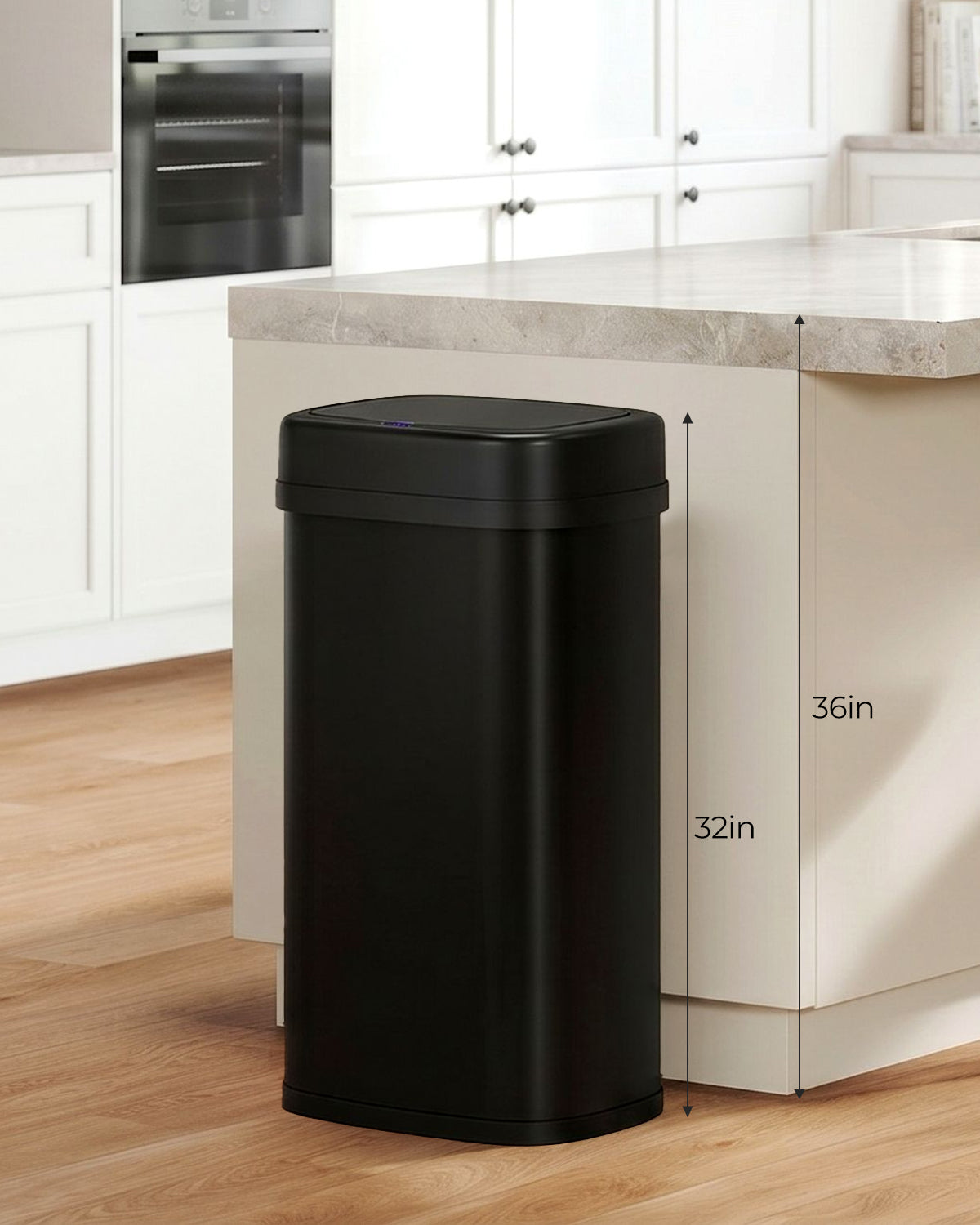 Arlopu Automatic Kitchen Trash Can, 13.2/15.6/18.5 Gallon Stainless Steel Trash Can, Motion Sensor Hands free Soft Close Lid Garbage Bin, Silver