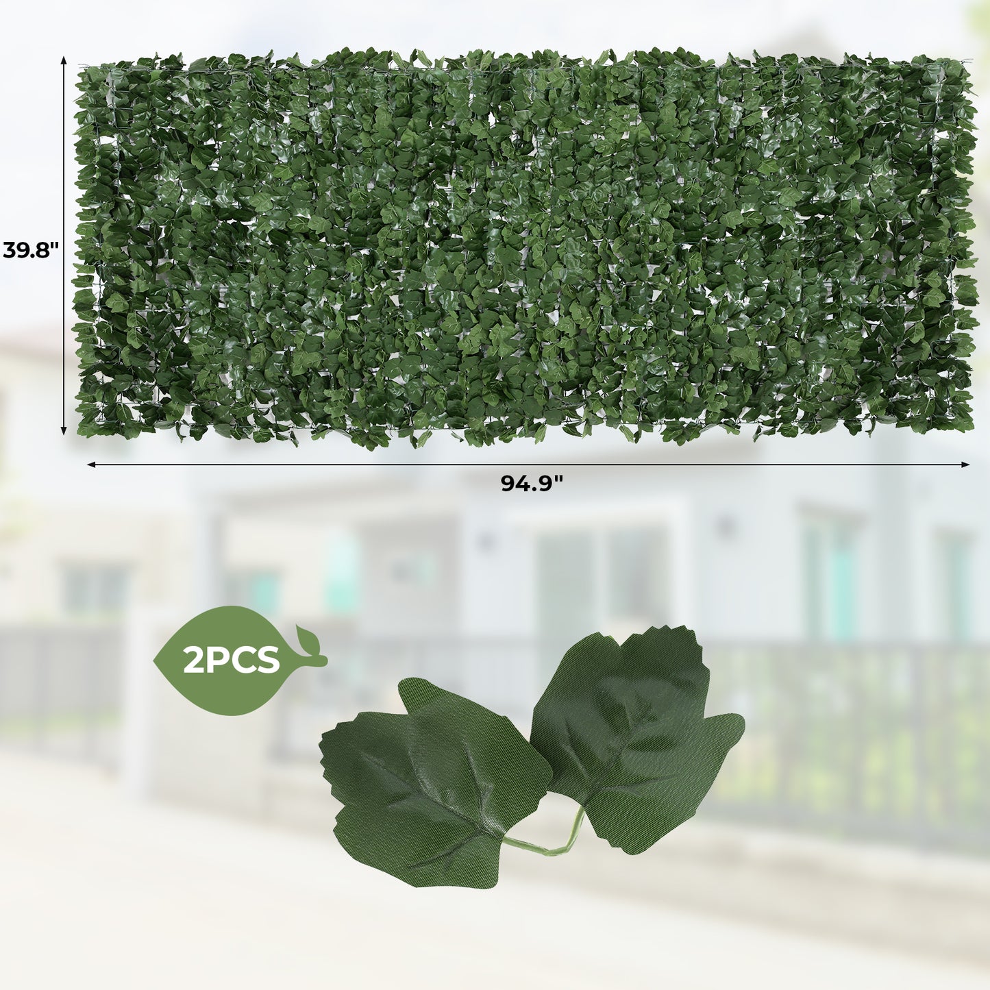 Arlopu 40" x 95" Ivy Privacy Fence Screen Faux Ivy Leaf Decorative Privacy Fence Artificial Hedges Fence