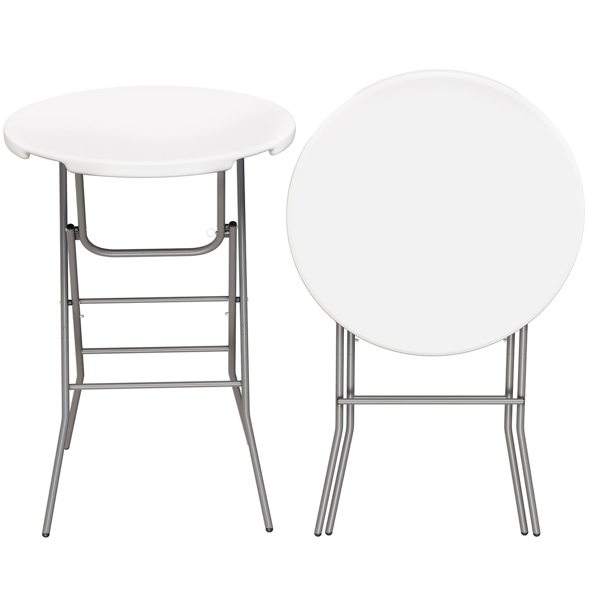 Arlopu 31.5" Round High-Top Folding Cocktail Table, Portable Bar Height Table with Removable Locking Legs for Party, Patio, Kitchen