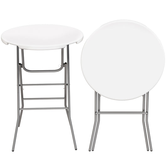 Arlopu 31.5" Round High-Top Folding Cocktail Table, Portable Bar Height Table with Removable Locking Legs for Party, Patio, Kitchen