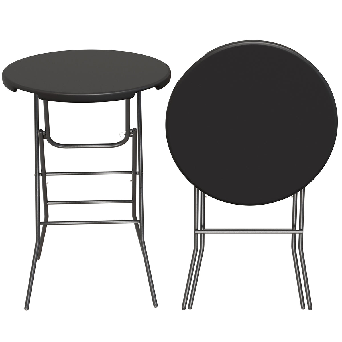 Arlopu 31.5" Round High-Top Folding Cocktail Table, Portable Bar Height Table with Removable Locking Legs for Party, Patio, Kitchen