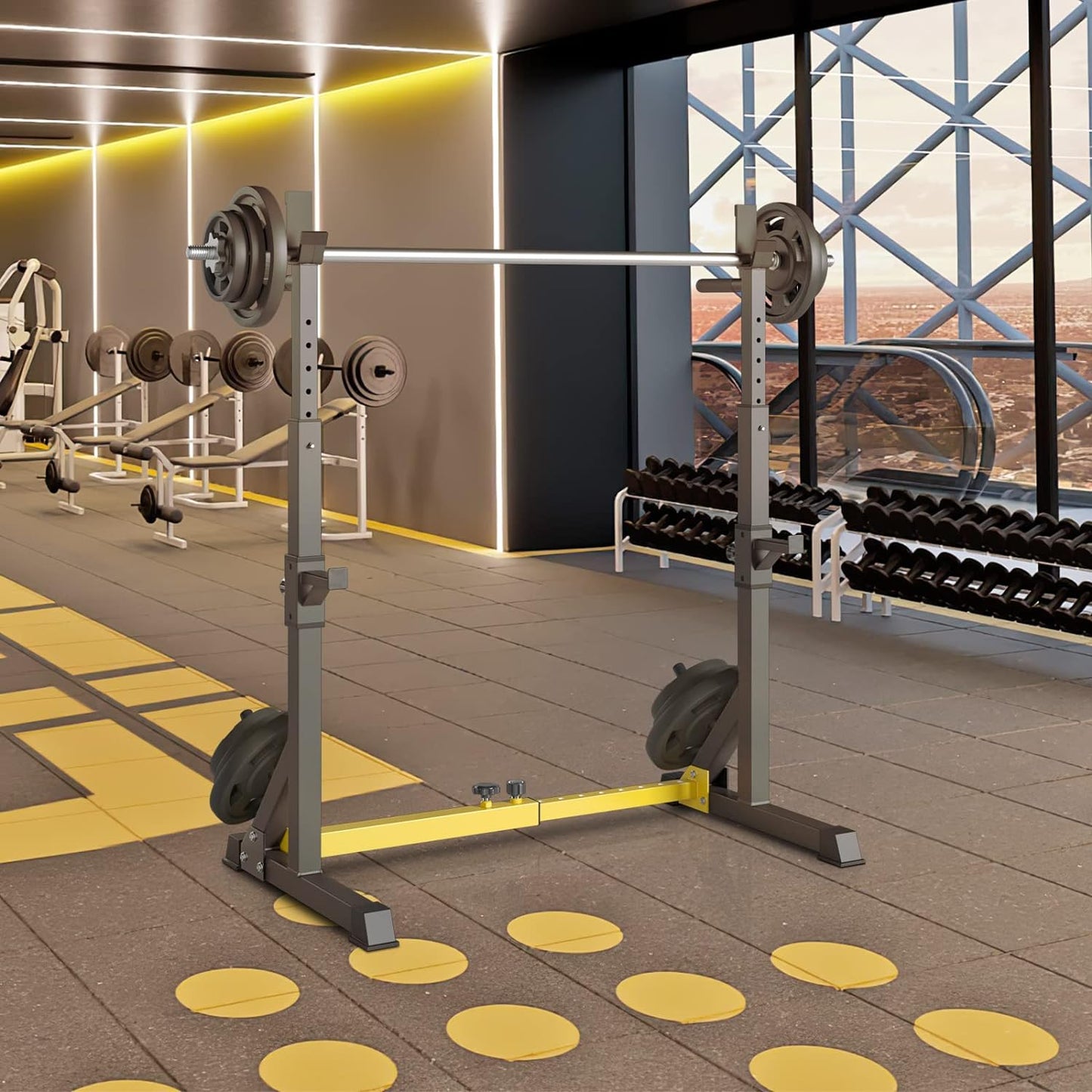 Arlopu Squat Rack Stand Adjustable Bench Press Rack Barbell Rack Stand for Home Gym Strength