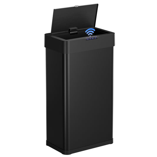 Arlopu 18.5 Gal Automatic Trash Can,Sensor Motion Stainless Steel Garbage Bin, Touchless Smart Waste Bin