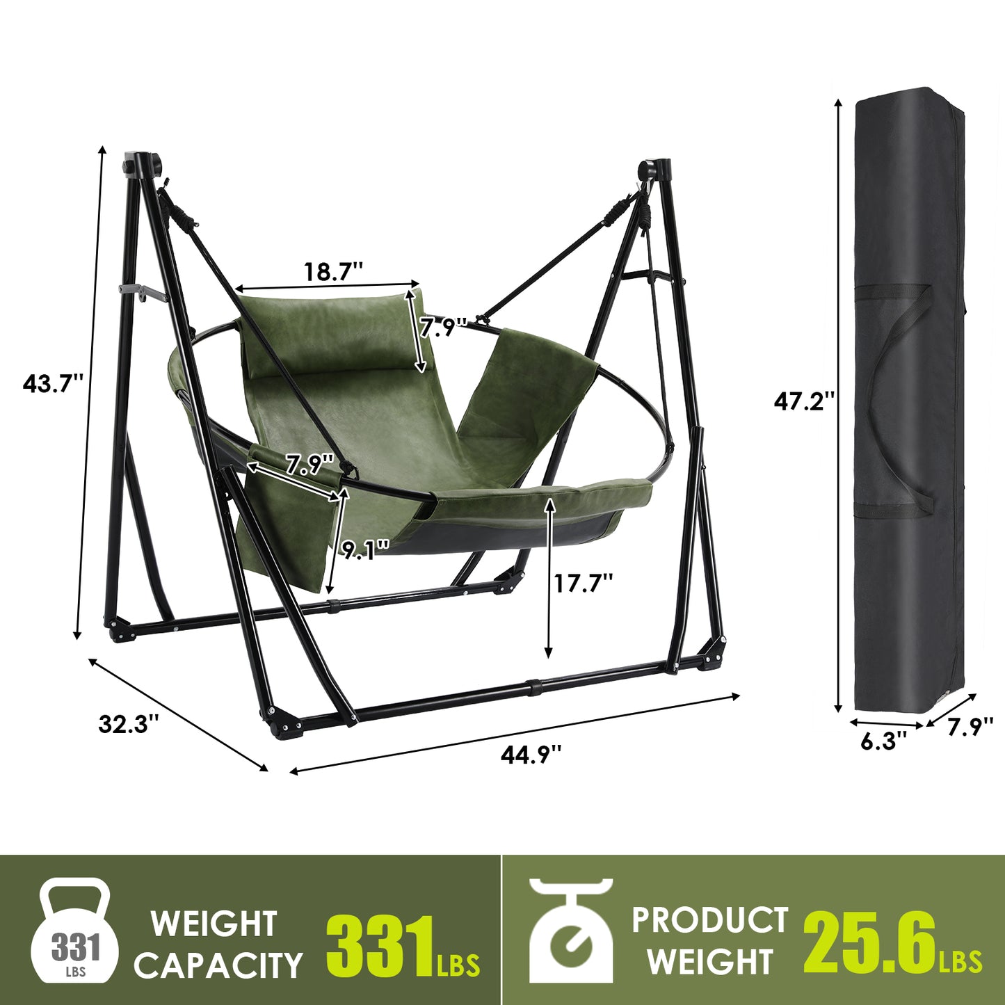 Arlopu Hammock with Stand Outdoor Hammock Swing Chair with Portable Heavy Duty Stand