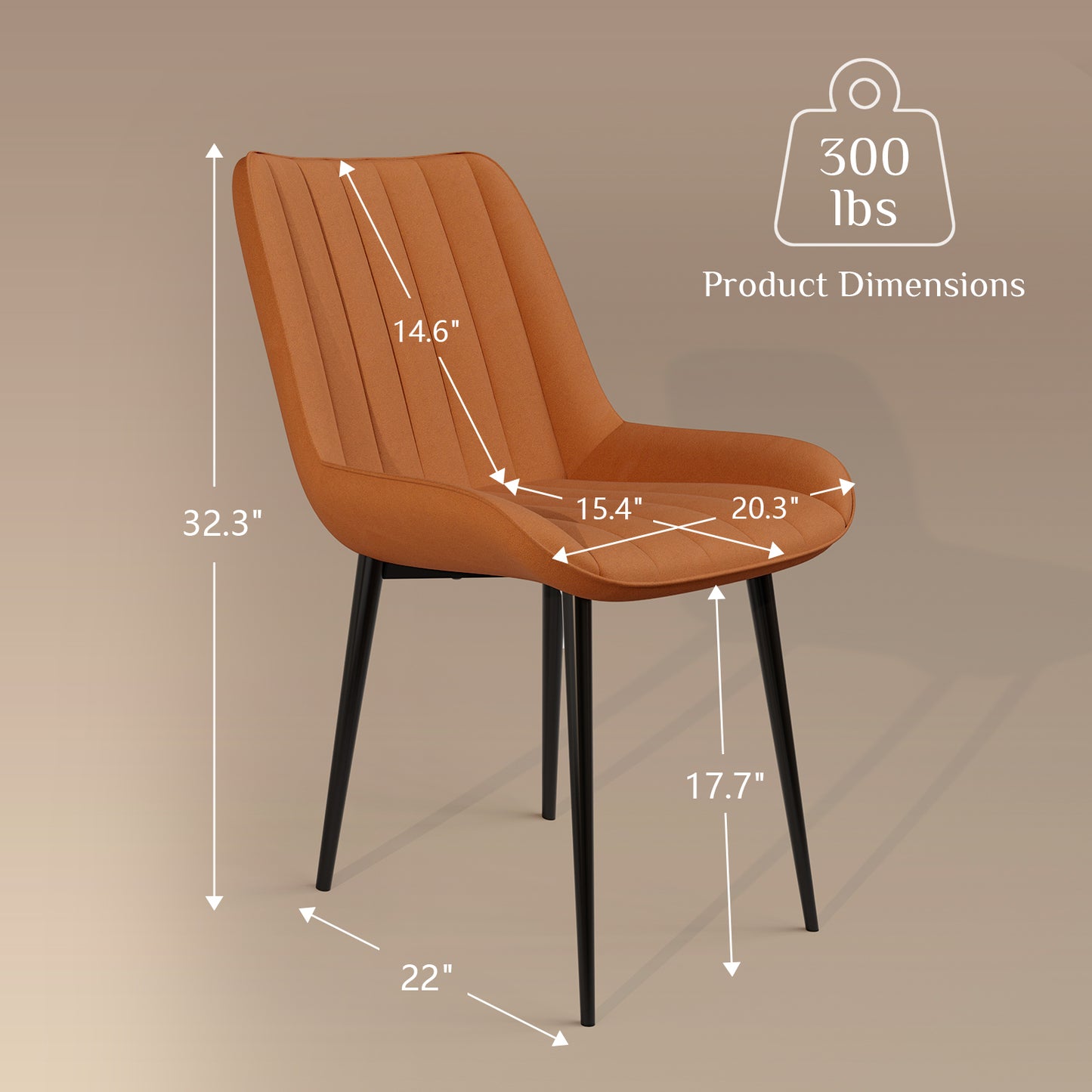 Arlopu Upholstered Dining Chairs Set of 4, Suede Faux Leather, Modern Kitchen Chairs for Dining Room/Living Room