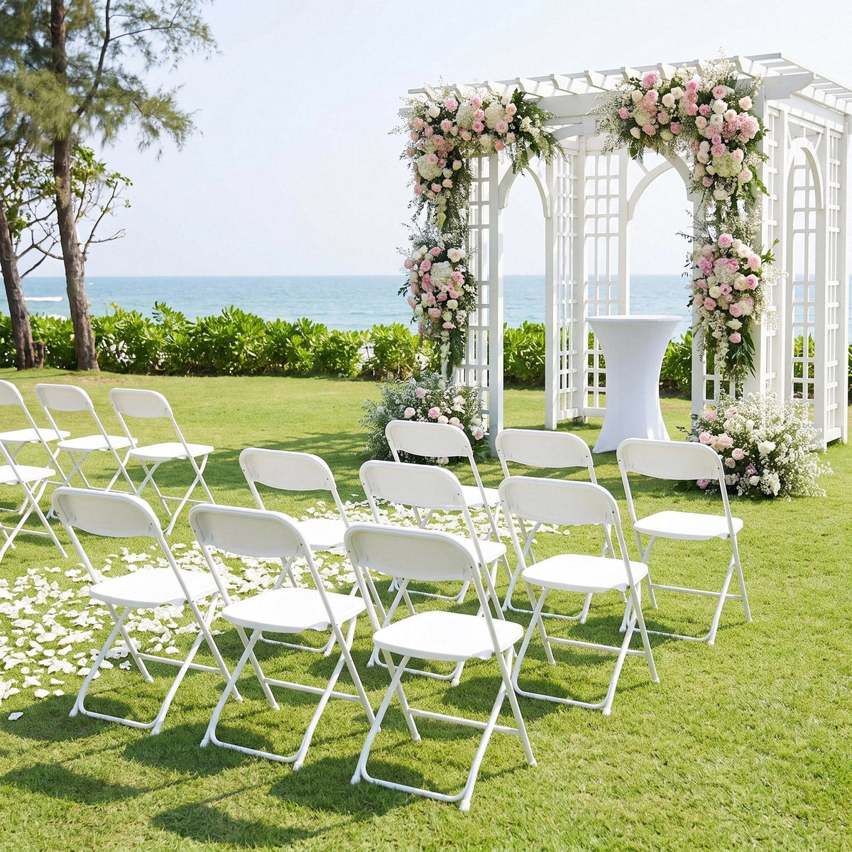 4/6/8/10/12/16/20 Pack Plastic Folding Chairs, Lightweight Portable Party Banquet Event Chairs for Outdoors, 350 LB Capacity