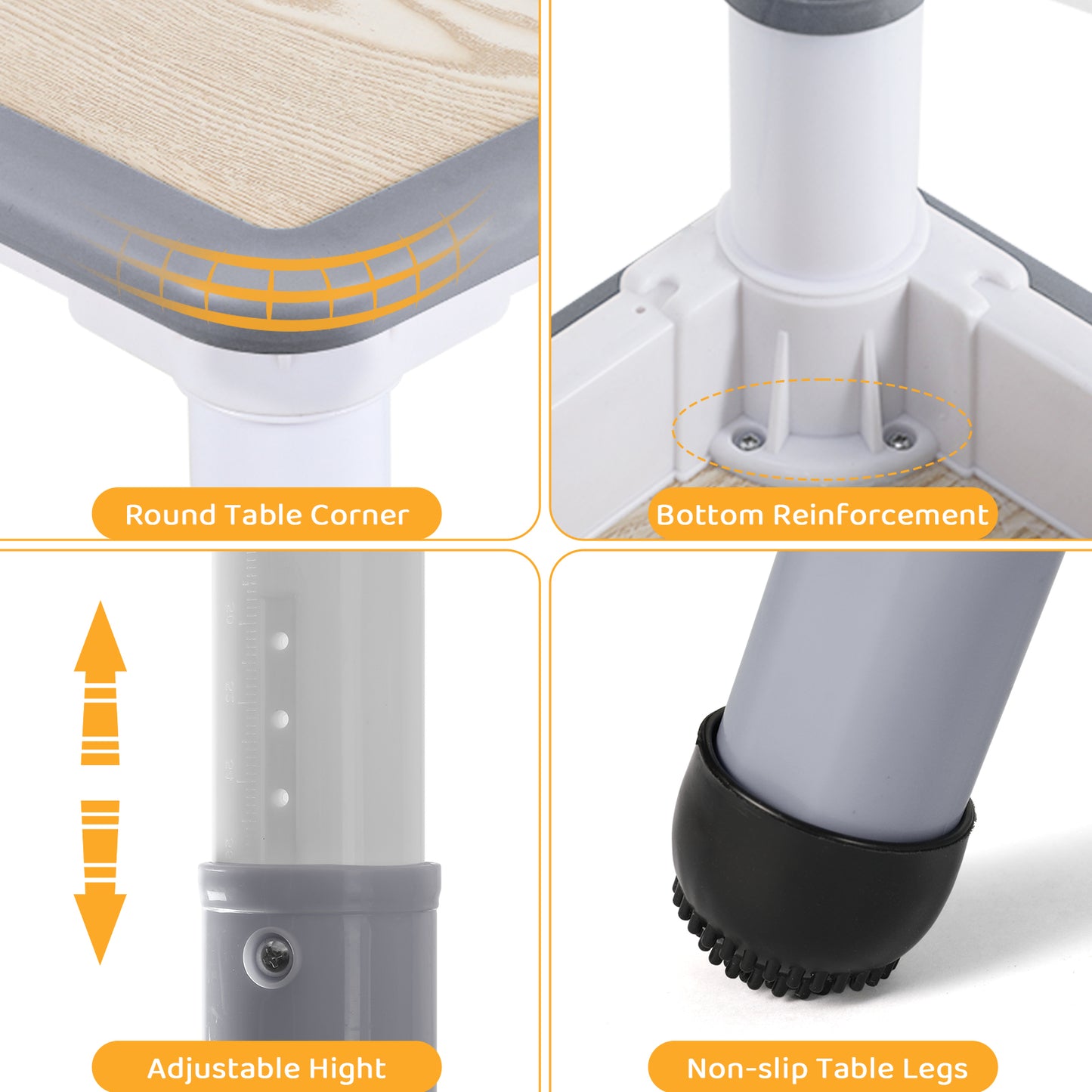 Arlopu Kids Table and 2 Chairs Set, Height-Adjustable Toddler Table and Chairs Set with Graffiti Desktop, Toddler Activity Table for Daycare/ Classroom/Home