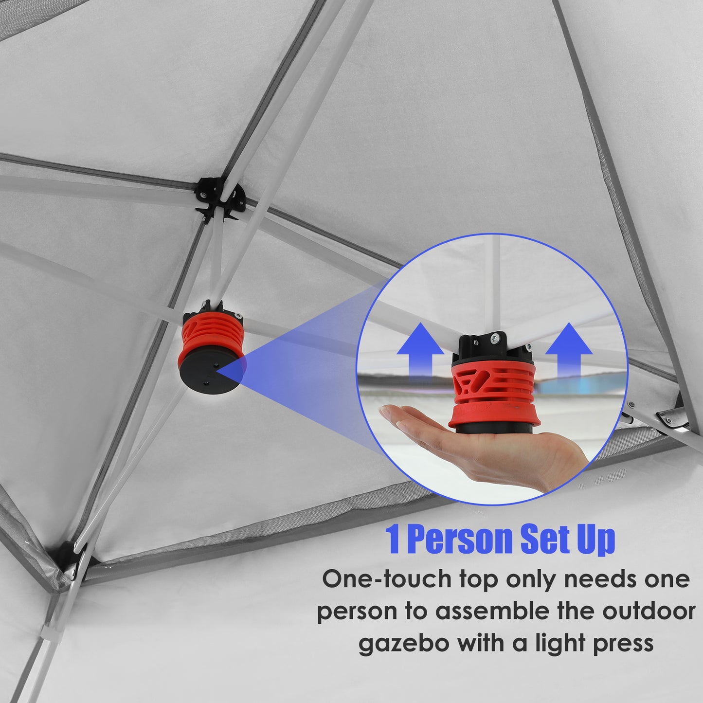 Arlopu 13' x 13' Pop up Gazebo Tent Outdoor Instant Canopy Tent Easy Set-up Folding Shelter with Netting