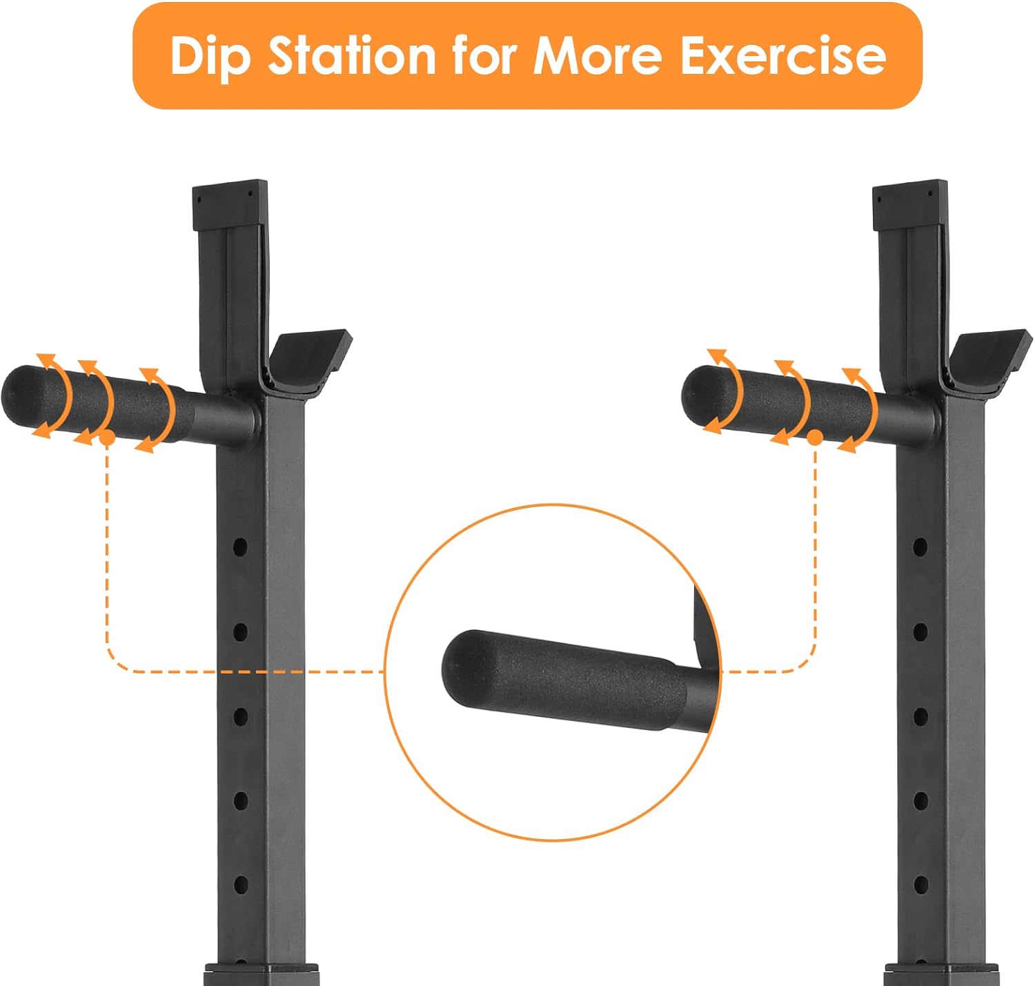 Arlopu Squat Rack - Adjustable Height & Width, 570lb Capacity Home Gym Equipment