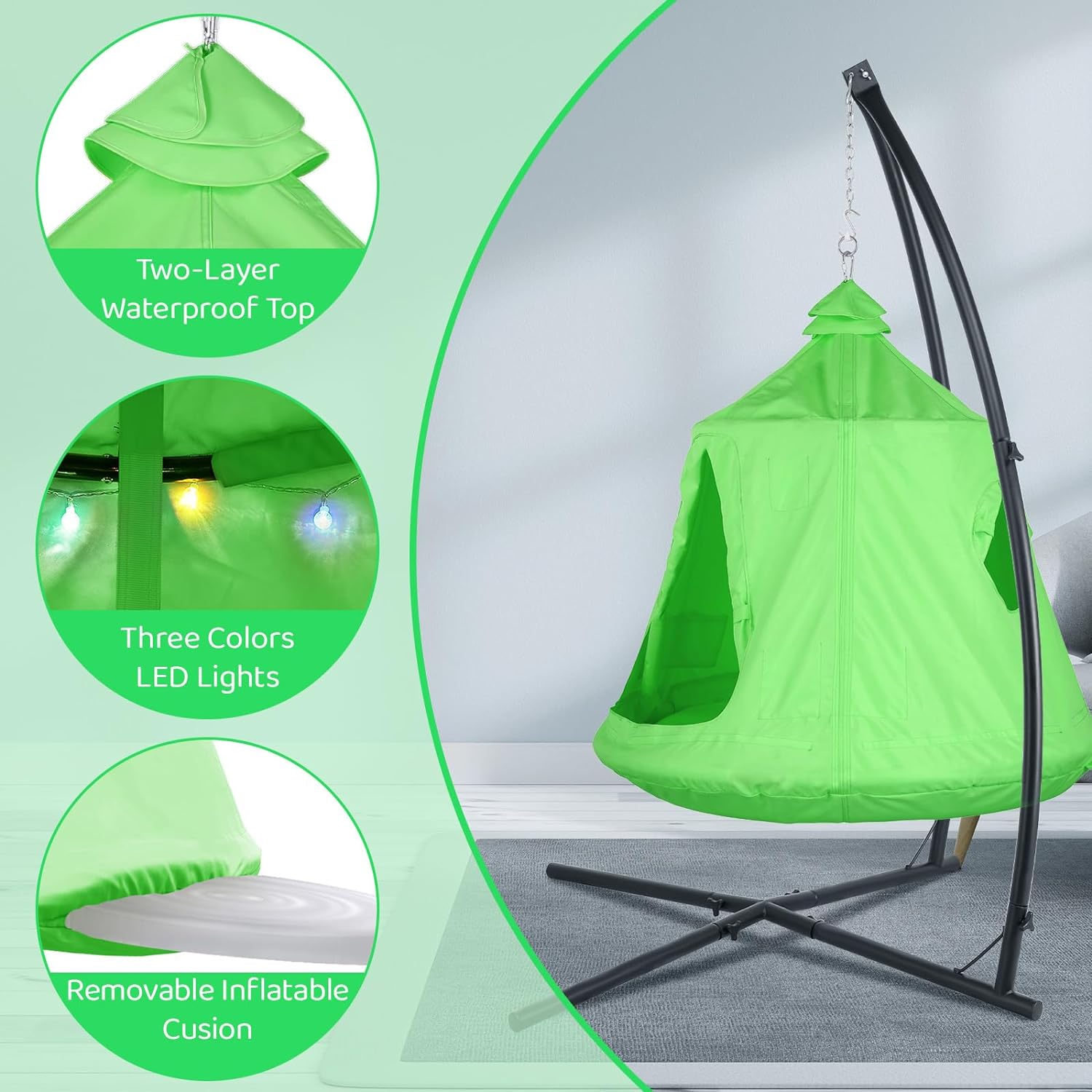 Hanging tent chair with stand best sale