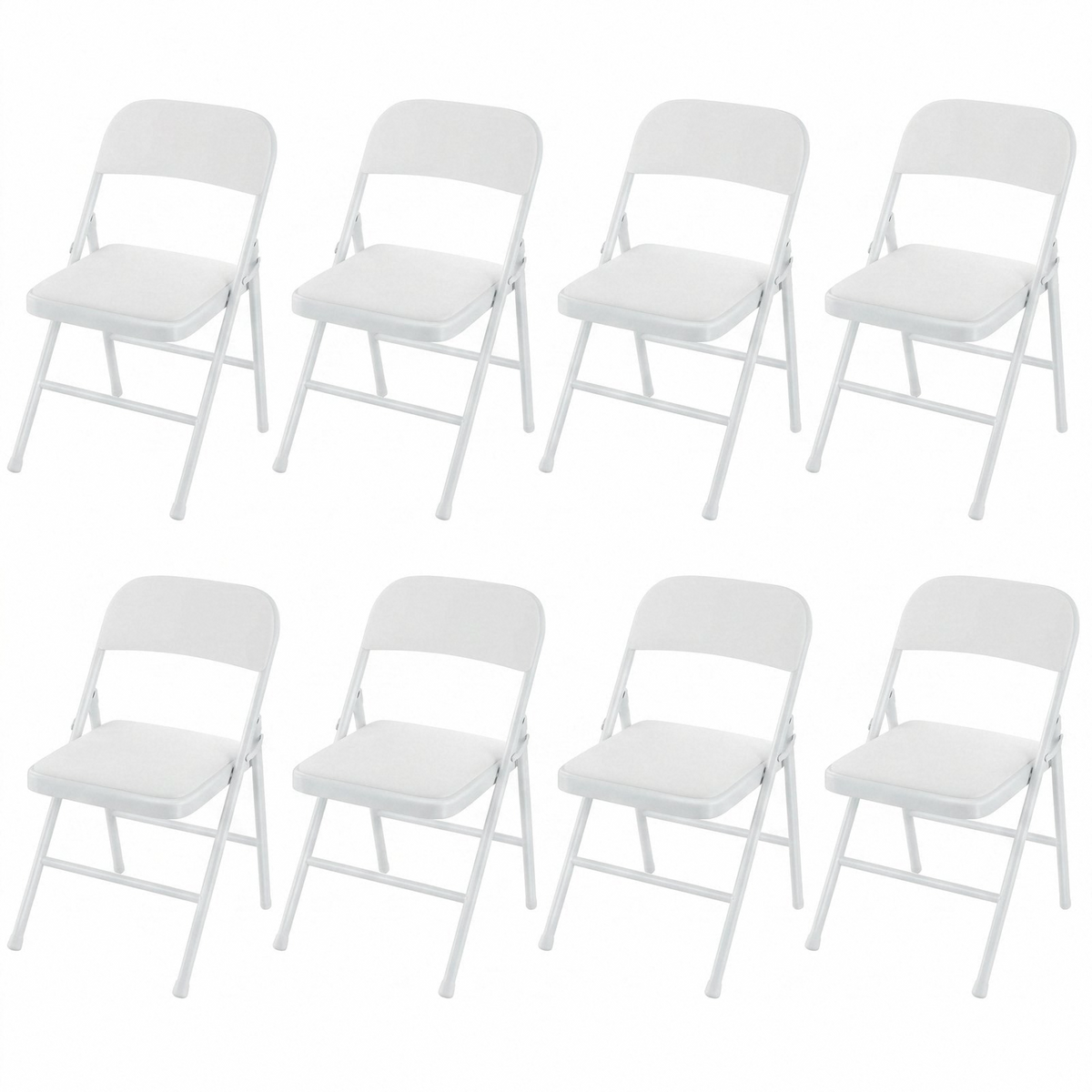 Arlopu 4/6/8/10/12 Pack Folding Chairs, Convenient Leather Padded Folding Chairs