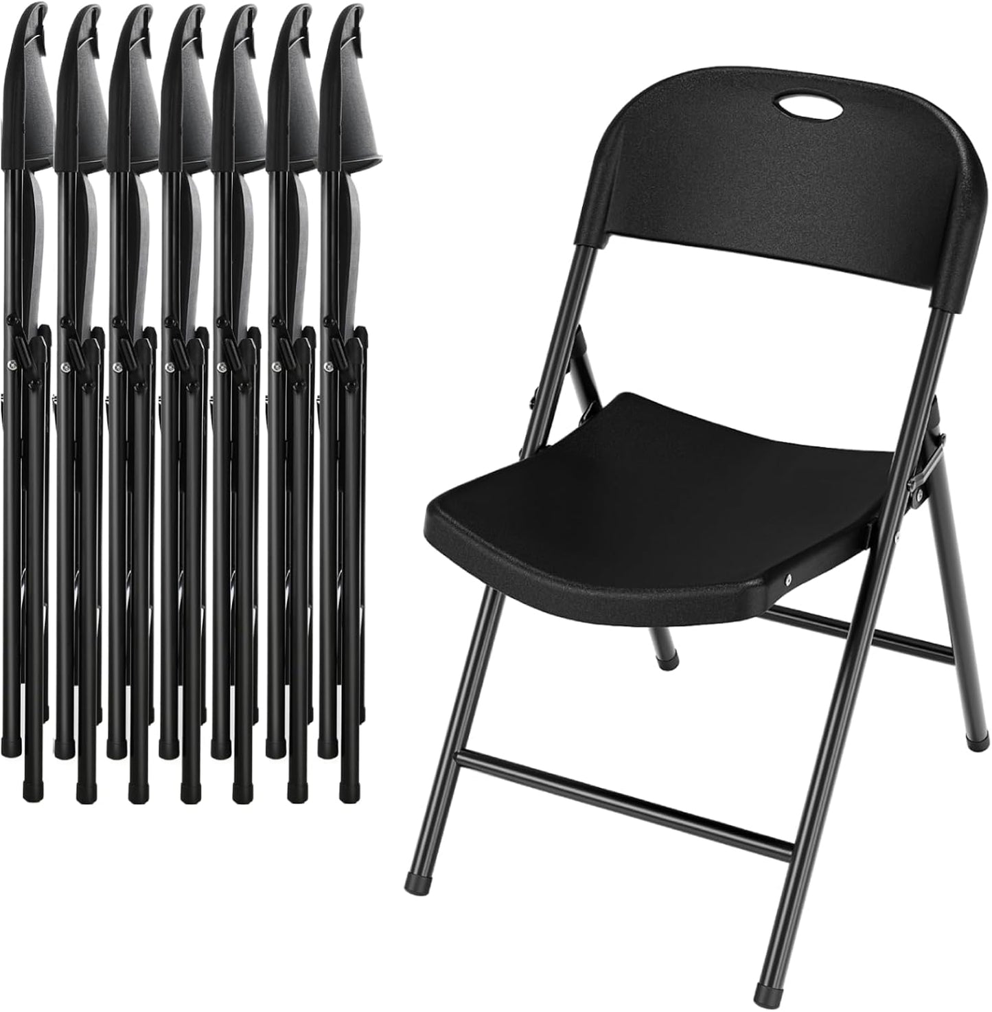 Arlopu 4/6/8/10/12/16/20 Pack Commercial Plastic Folding Chairs Stackable Wedding Party Chairs Portable Chairs for Outdoor Indoor, 350 lbs Capacity