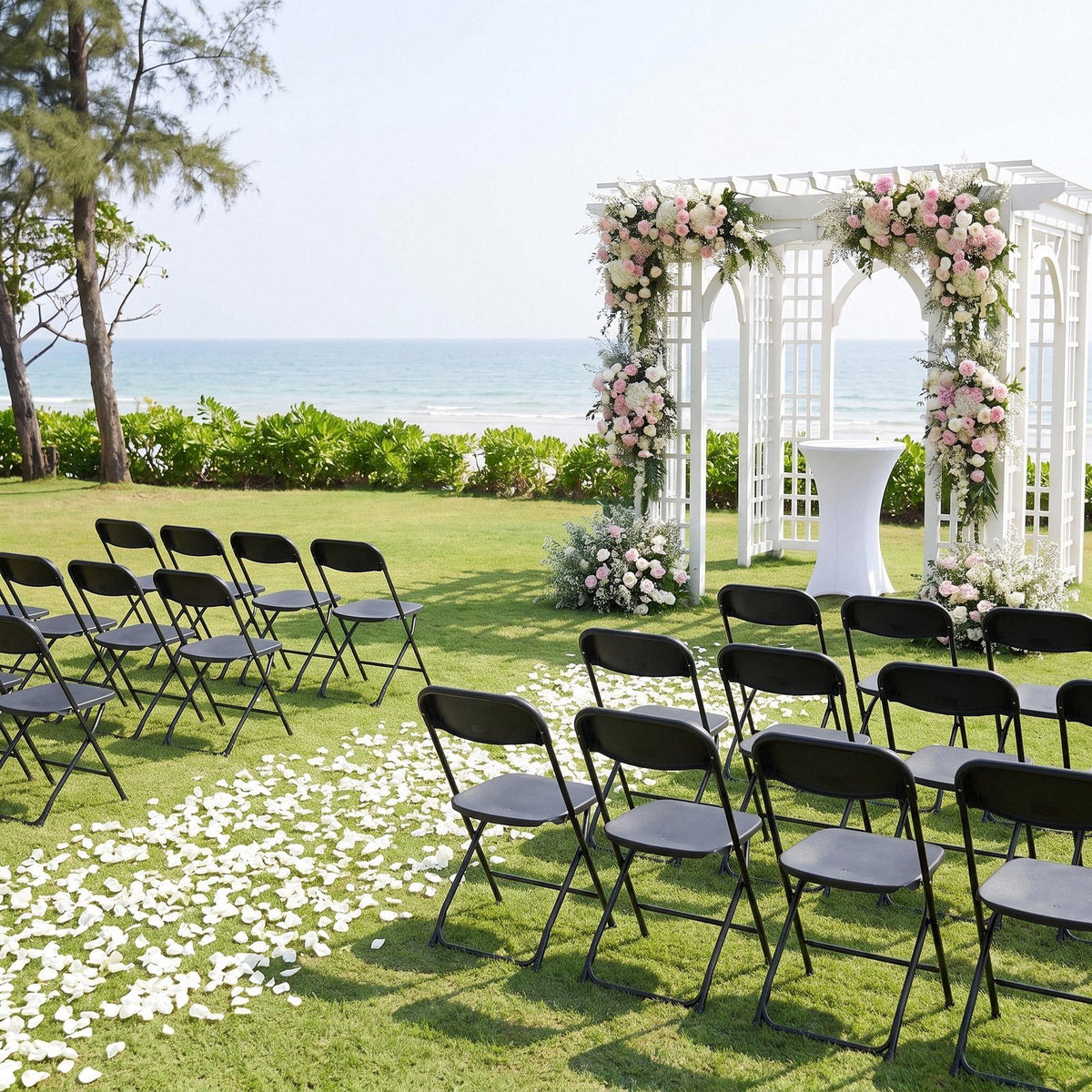 4/6/8/10/12/16/20 Pack Plastic Folding Chairs, Lightweight Portable Party Banquet Event Chairs for Outdoors, 350 LB Capacity