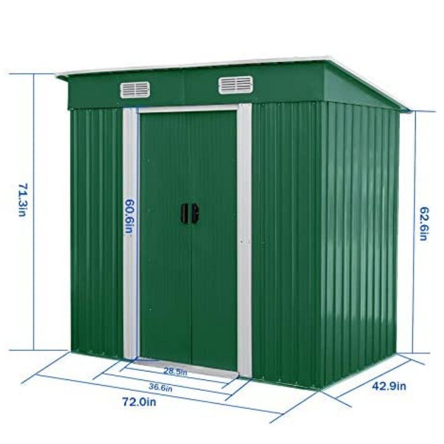 Arlopu 6' x 3.5' Outdoor Metal Storage Shed with Lockable Door, Tool Storage Shed for Backyard, Patio, Lawn