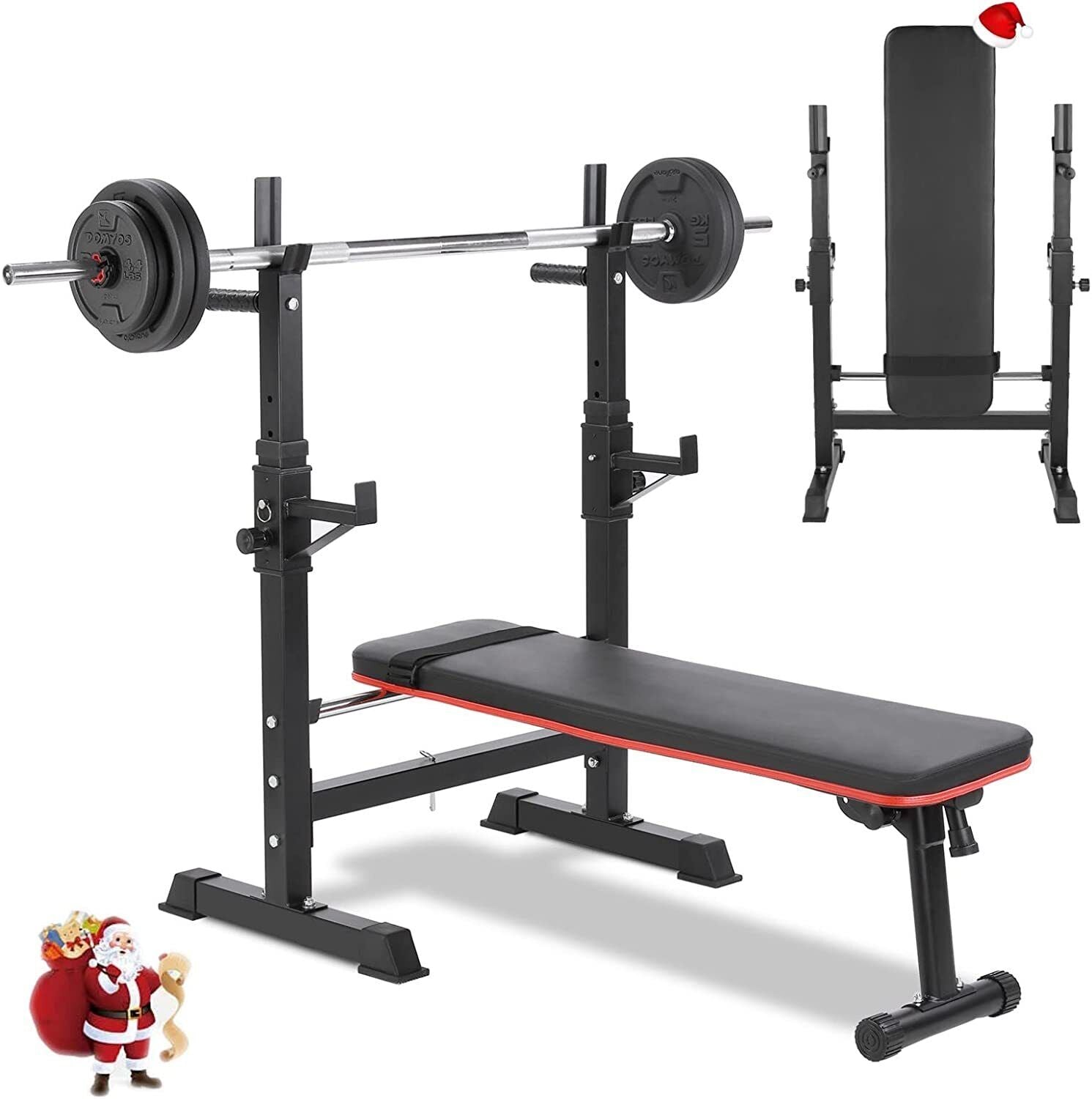 DONOW Olympic Weight Bench With Squat Rack – Adjustable Incline/Decline For Home Gym & Strength Training