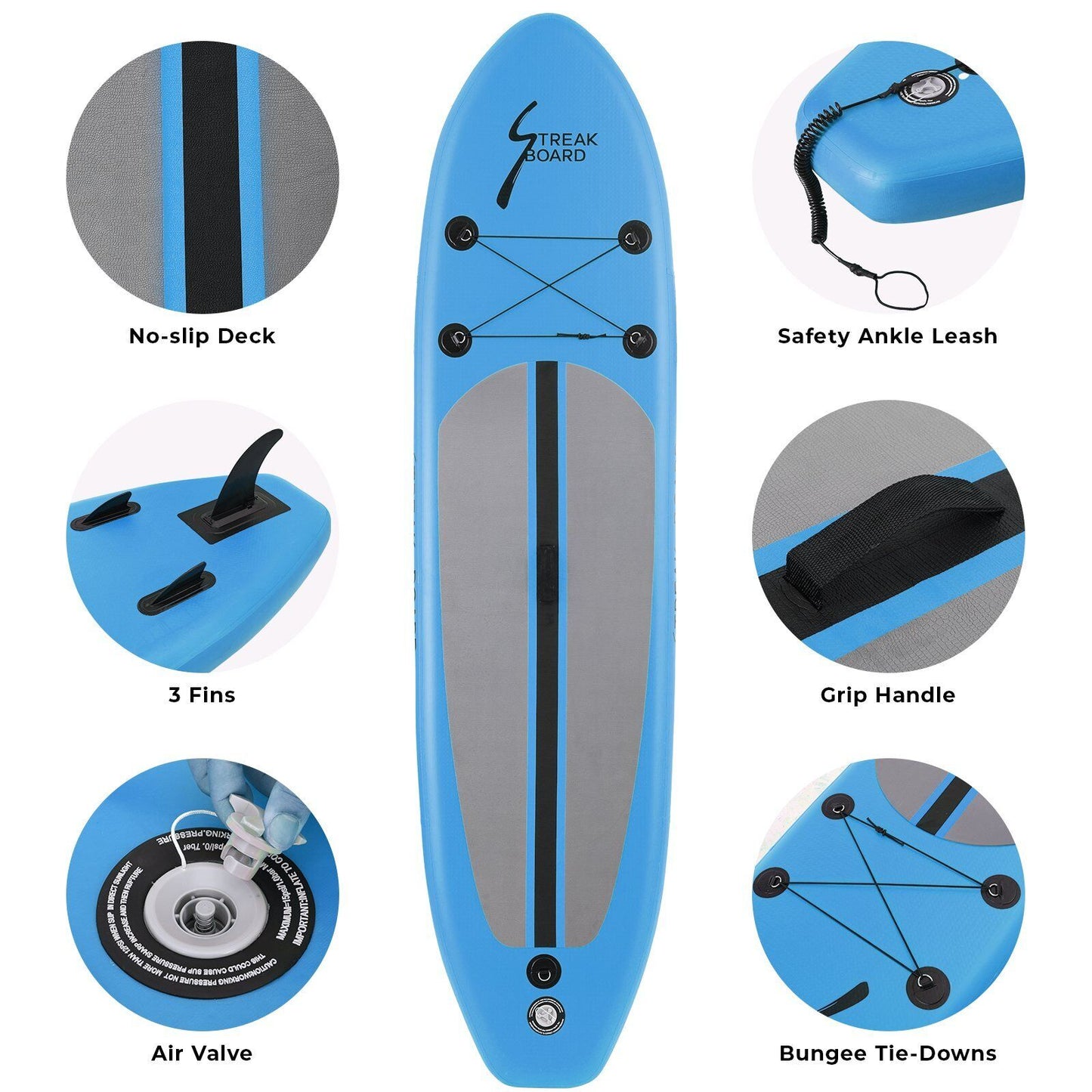 Arlopu Inflatable Stand Up Paddle Board 10FT SUP with Complete Kit, Adjustable Paddle