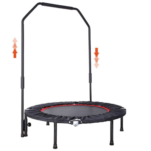 Arlopu 40'' Foldable Mini Trampoline Fitness Rebounder with Adjustable Foam Handle 330lbs