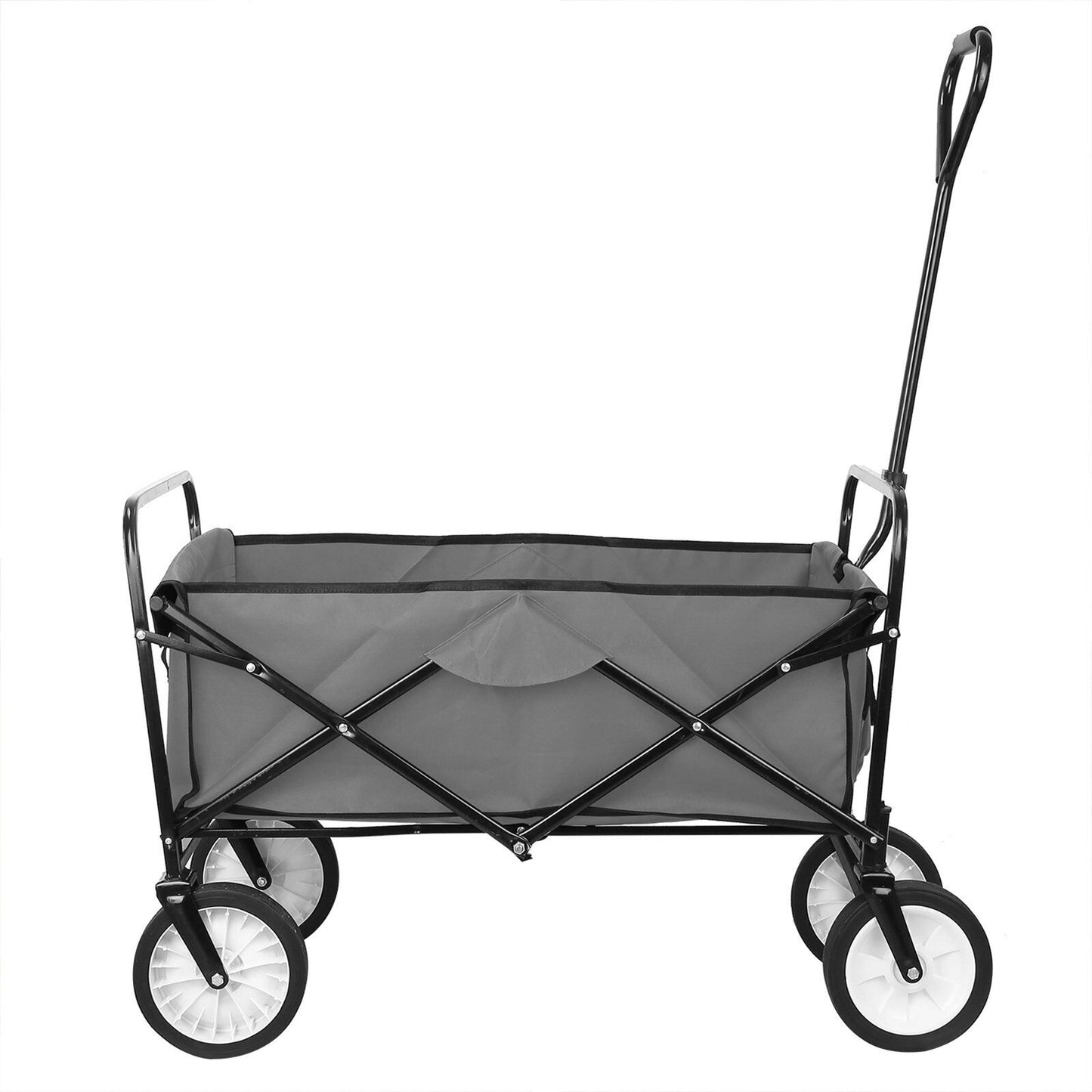 Arlopu Collapsible Outdoor Utility Wagon, Folding Wagon Carts, Heavy Duty Shopping Cart Garden Cart