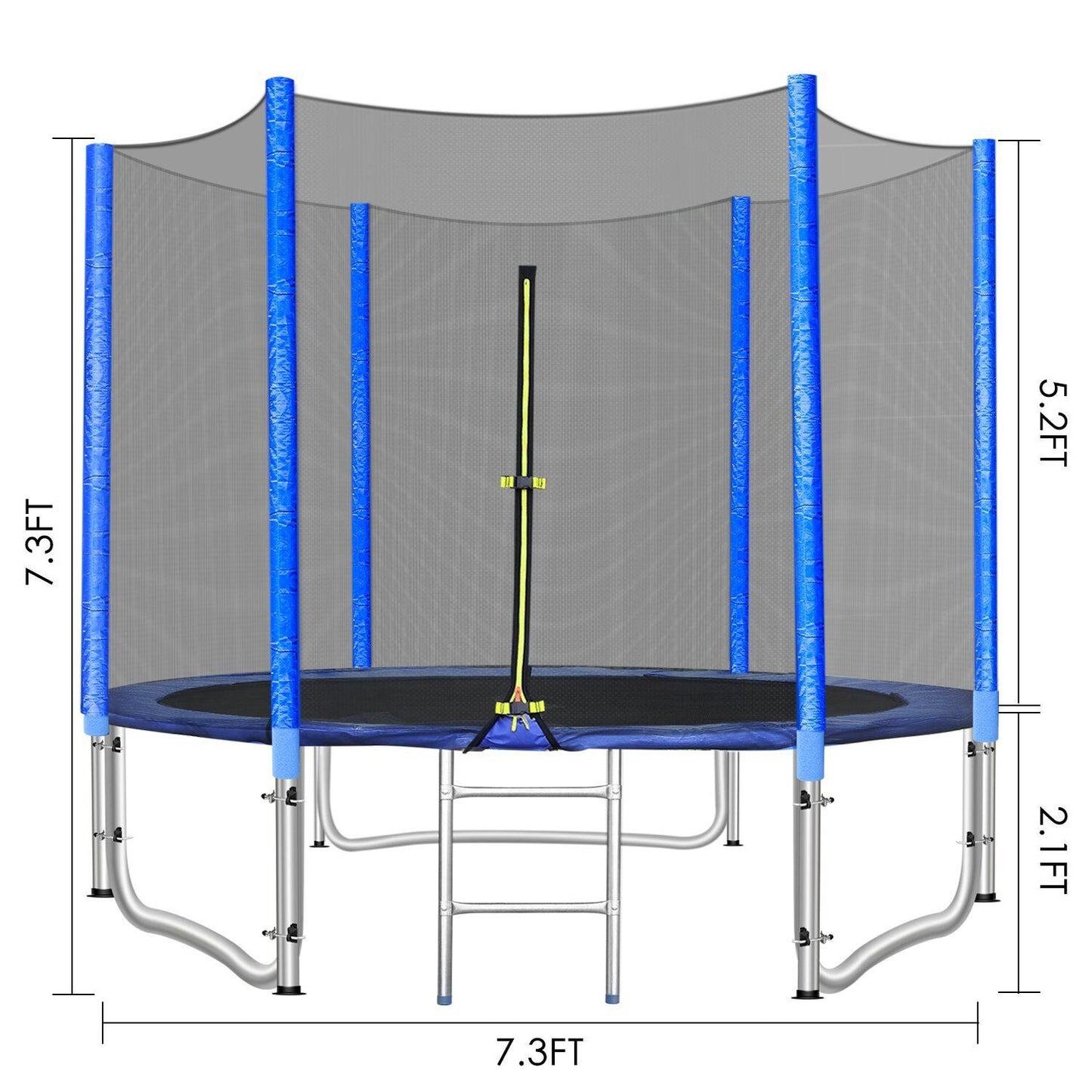 Arlopu 8FT Trampoline with Safety Enclosure for Kids and Adults, Outdoor Garden Recreational Trampolines, Jumping Mat