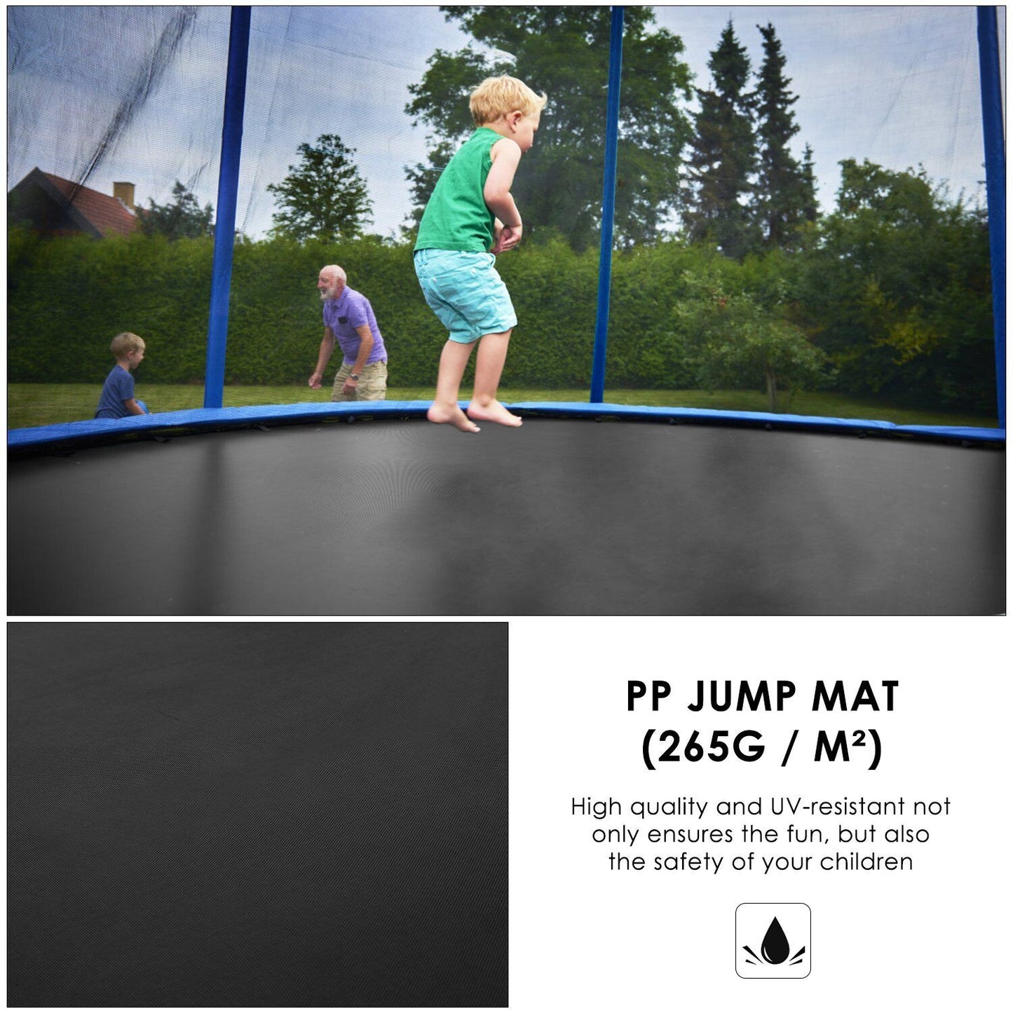 Arlopu 8FT Trampoline with Safety Enclosure for Kids and Adults, Outdoor Garden Recreational Trampolines, Jumping Mat