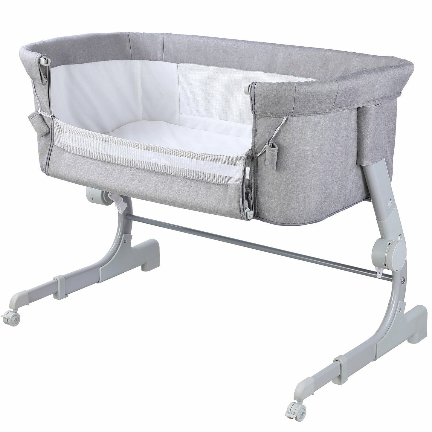 Arlopu Baby Bassinet, Bedside Sleeper for Baby, Bed to Bed, Portable Bedside Crib for Newborn, Adjustable Height