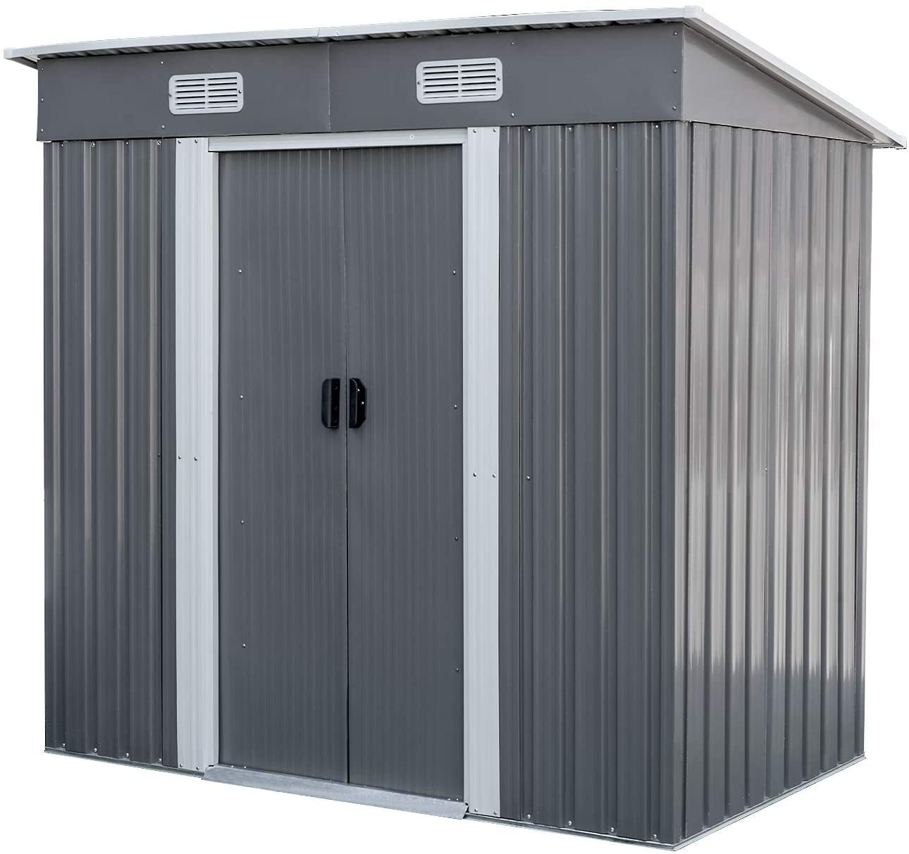 Arlopu 6' x 3.5' Outdoor Storage Shed, Garden Tool Shed with Double Lockable Doors